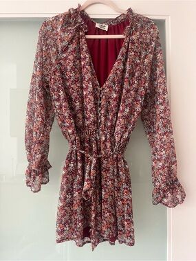 Floral Chiffon Long Sleeve Romper